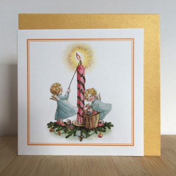 Double greeting card: candle