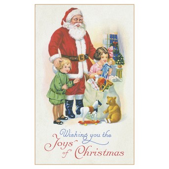 Postcard Santa Claus toys