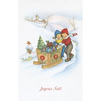 Postcard toy sled