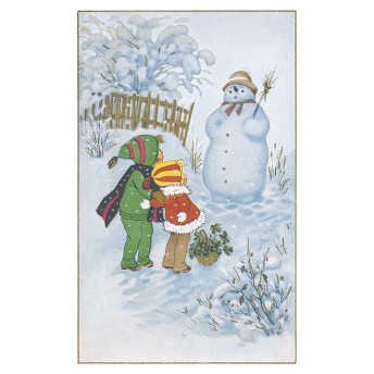 Postcard snowman meeting