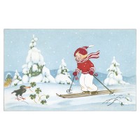 Postcard skier