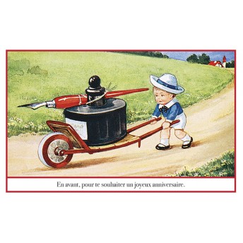 Postcard inkwell boy