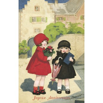 Postcard little girls