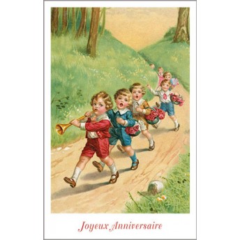 Carte anniversaire enfant vintage -Goûter d'enfants de Ludom Edition