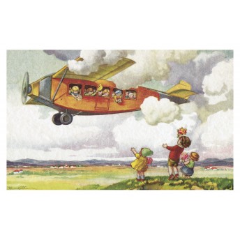 Postcard orange aircraft
