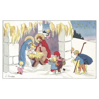 Postcard the Christmas crib