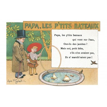 Carte postale Rondes Enfantines: Papa, les petits bateaux