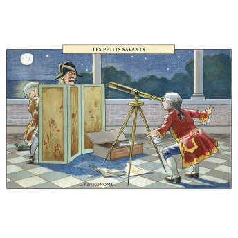 Postcard The Little Scientists: The Astronomer