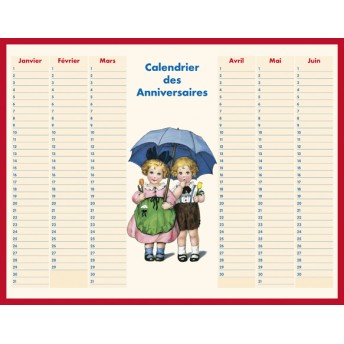 Board calendar of birthday umbrella